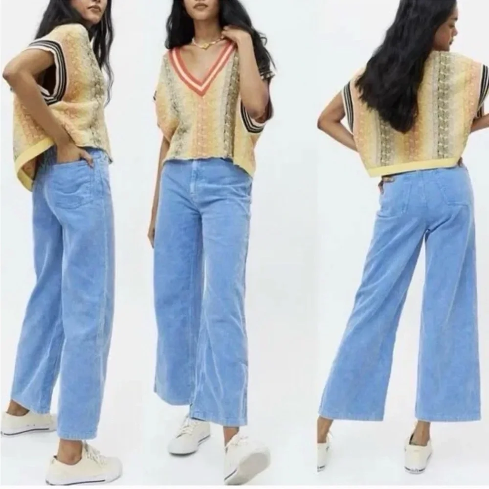 Blue corduroy pants size 27 woman's - Picture 1 of 3